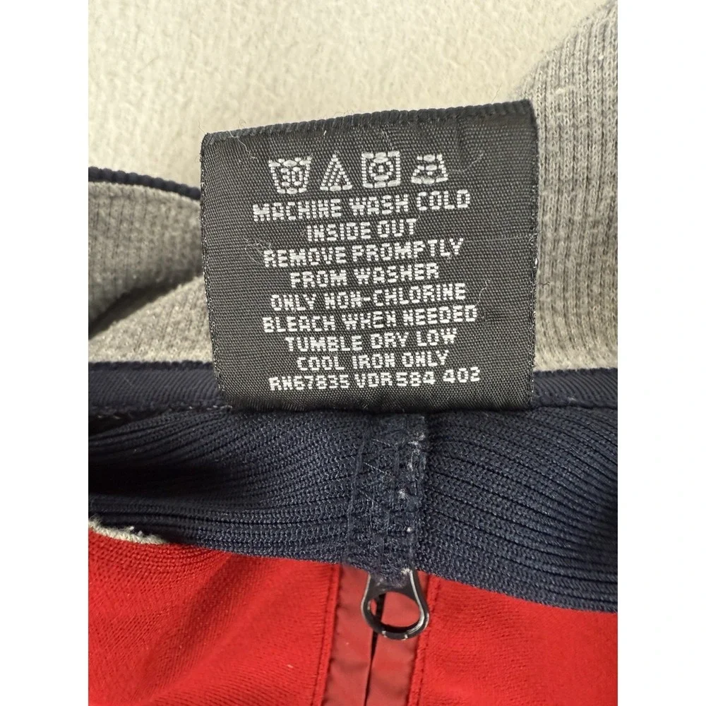 Nautica Competition Jacket Mens Large Red Blue Full Zip Track Sweater Bomber USA